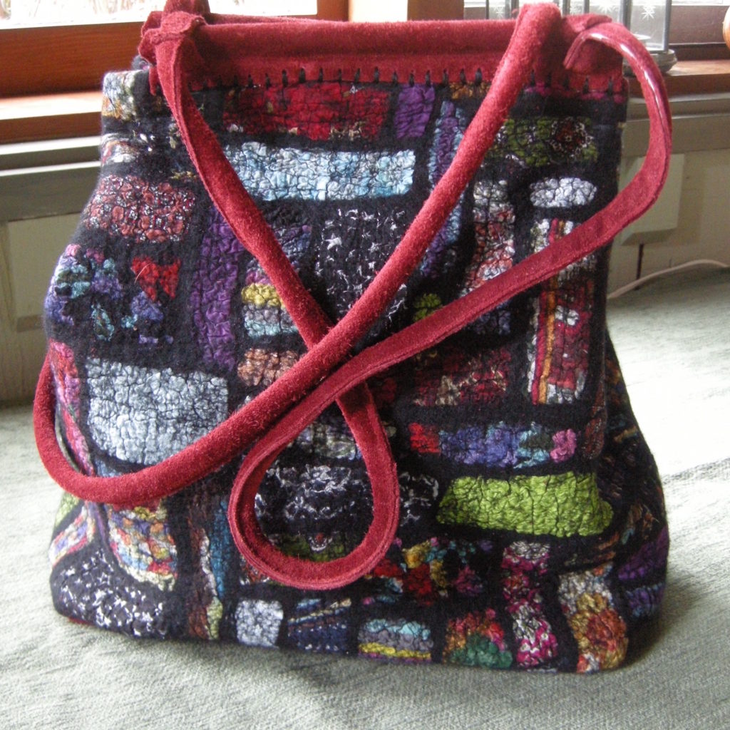 nuno felt, handbag, satchel, patchwork felt